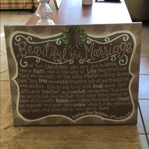 Beautiful the marriage canvas